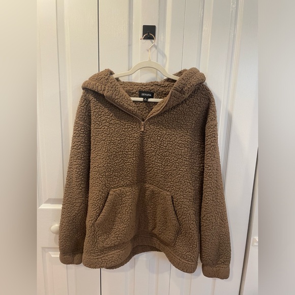 brown teddy pullover hoodie - Picture 1 of 7